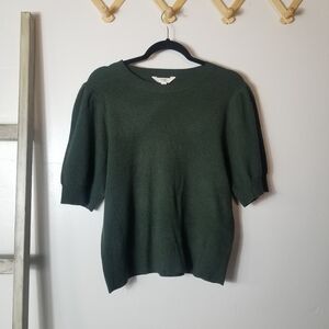 NWT TERRA & SKY PUFFED SLEEVE GREEN BLOUSE SIZE 0X